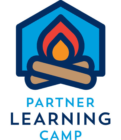 Partner Learning Camp logo of a campfire